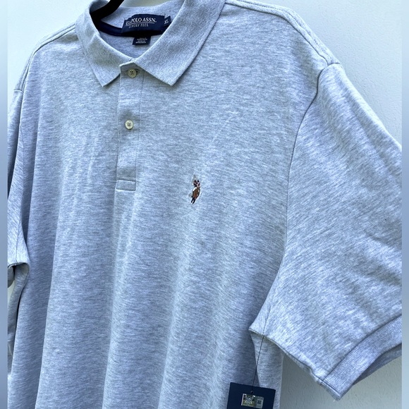 NWT- U.S. Polo Assn. Heather Gray Polo Shirt - Picture 3 of 5
